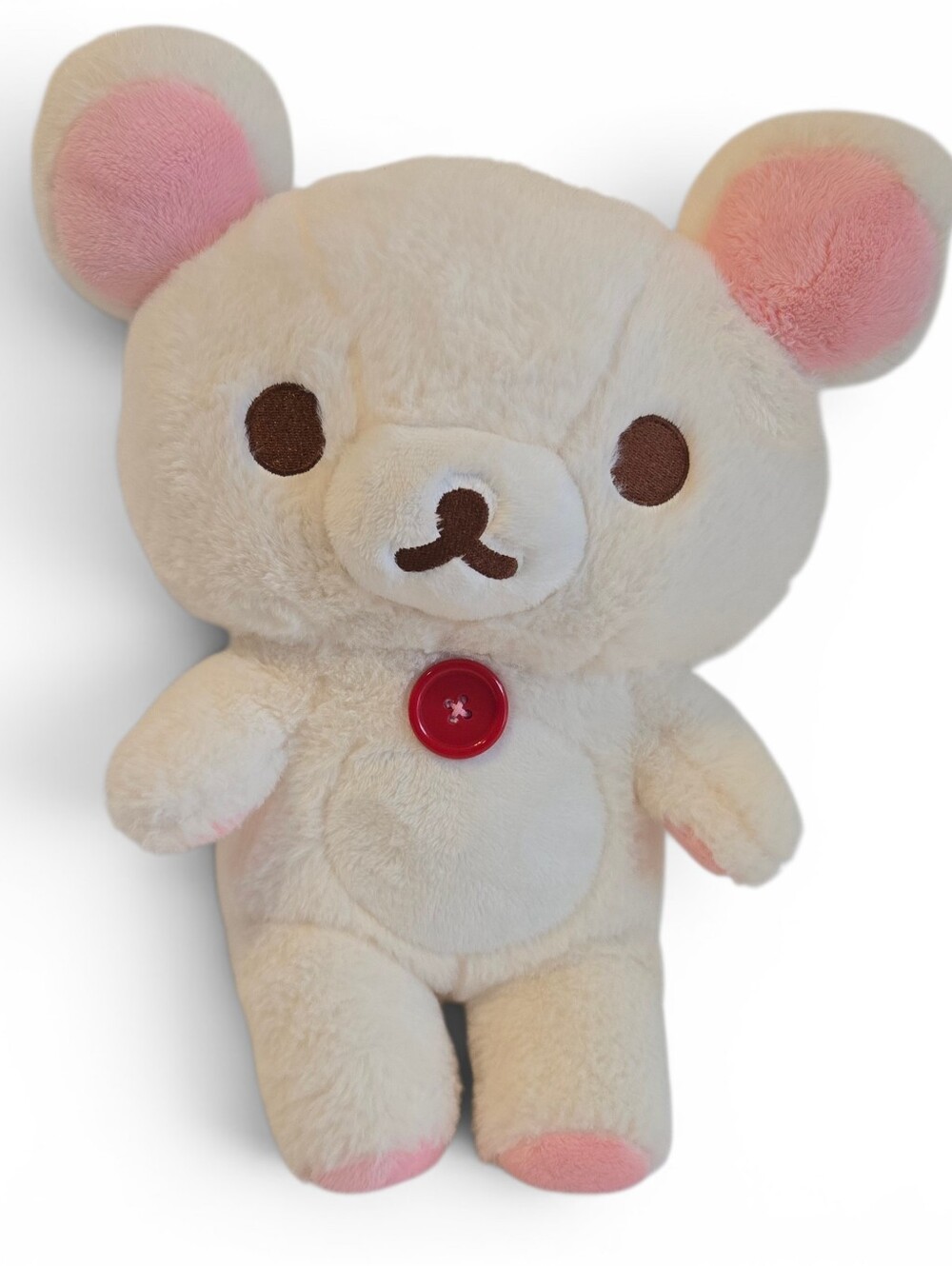 Official San-X Rilakkuma Stuffed Animal Plush 13", Cream & Pink